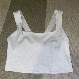 alo cropped grey tank